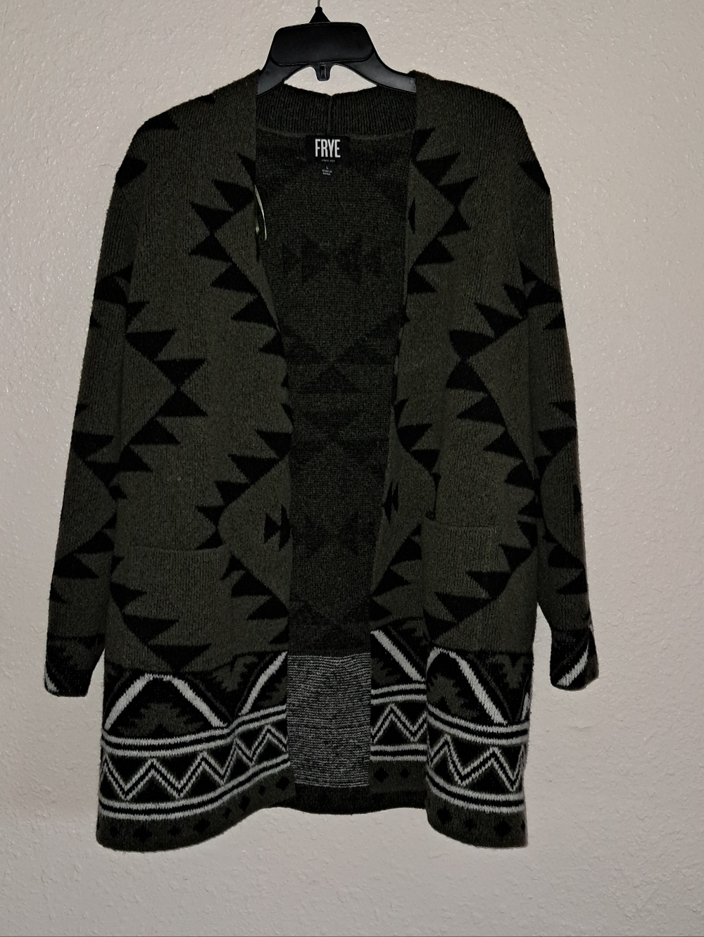 Frye Green Southwestern Print Cardigan
